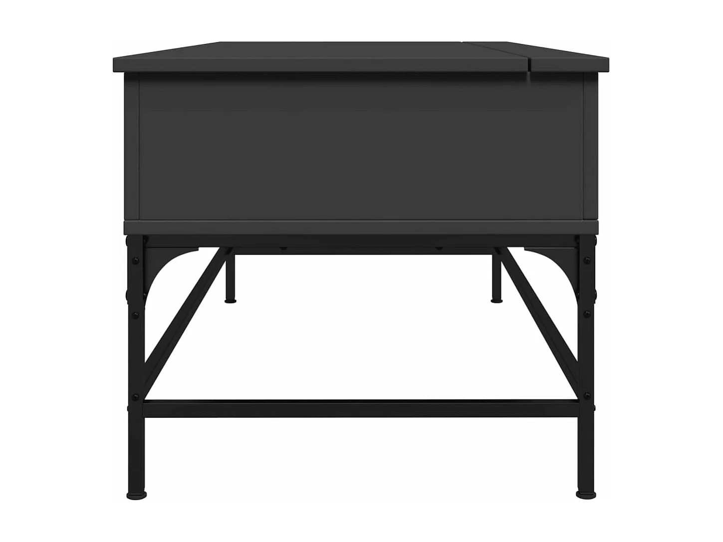 Table basse noir 100x50x45 cm bois d'ingénierie et métal