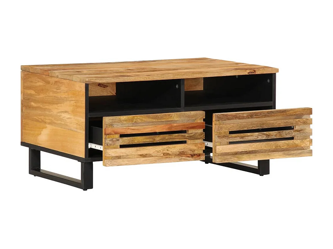 Mesa de centro 80x55x40 cm madeira de mangueira áspera maciça