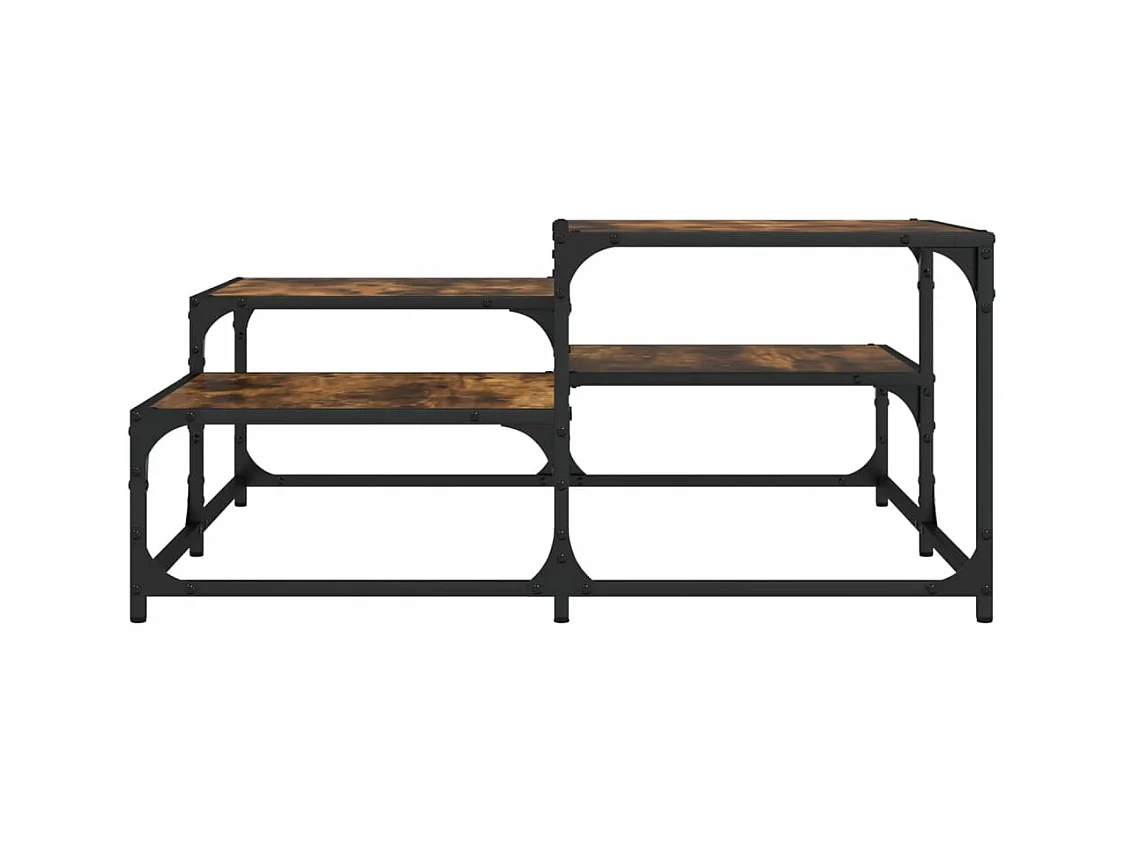 Salontafel 87,5x87,5x40 cm bewerkt hout gerookt eikenkleurig