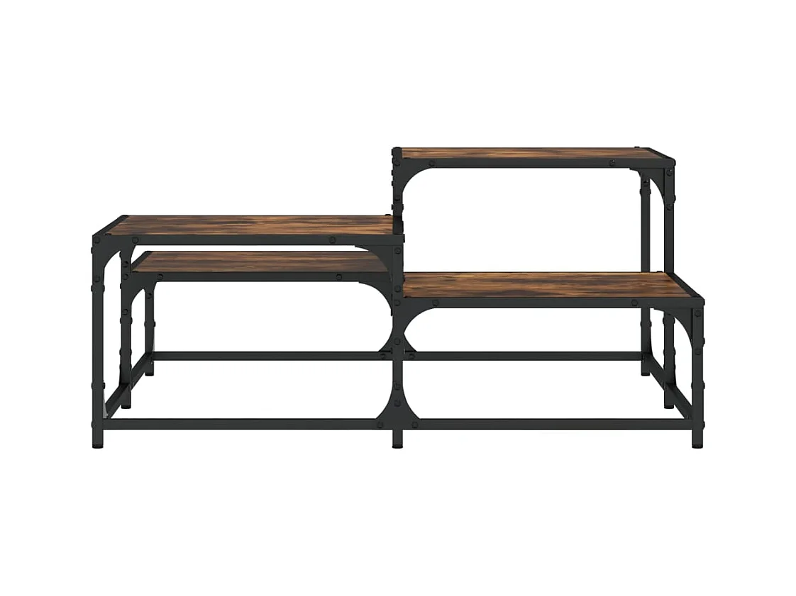 Salontafel 87,5x87,5x40 cm bewerkt hout gerookt eikenkleurig