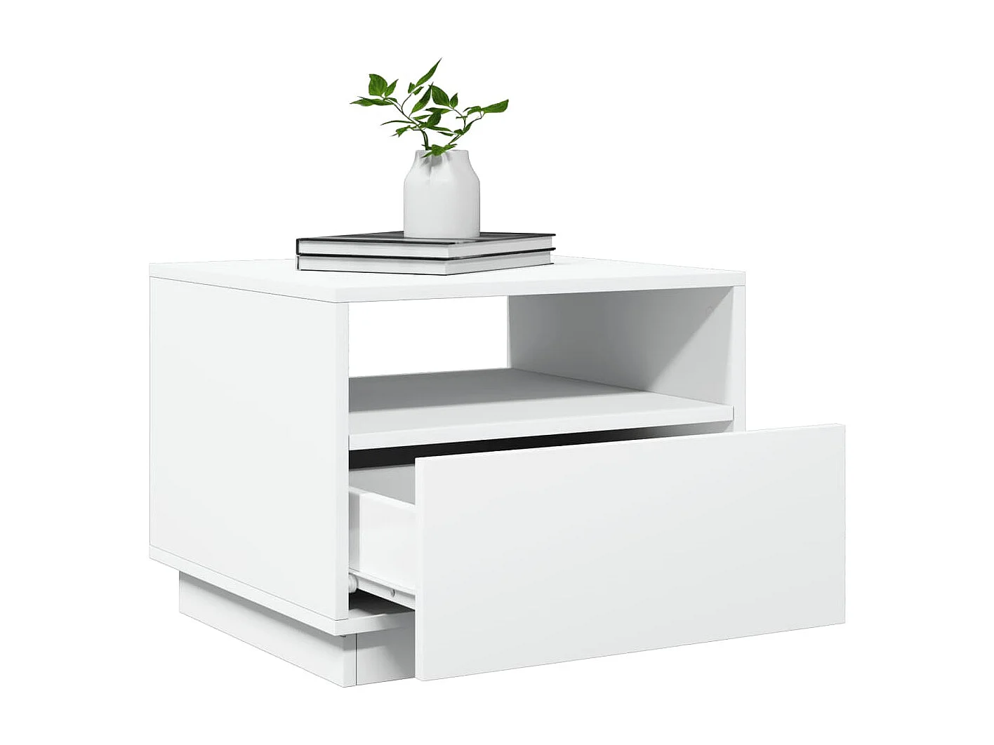 Table basse avec lumières LED blanc 50x49x40 cm