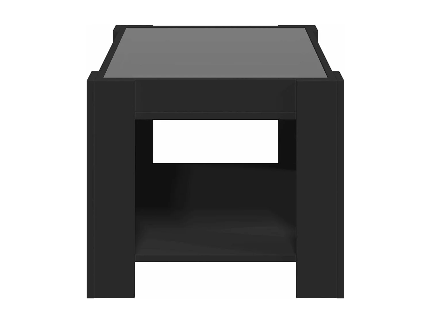 Mesa de centro c/ LEDs 73x53x45 cm derivados de madeira preto