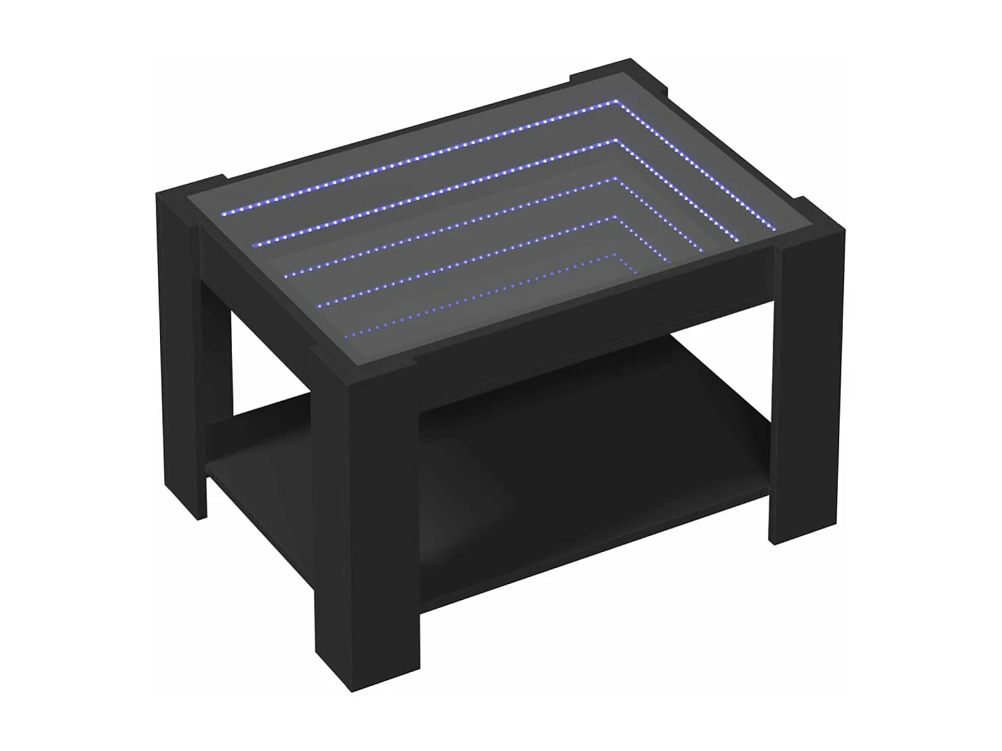 Table basse avec LED noir 73x53x45 cm bois d'ingénierie