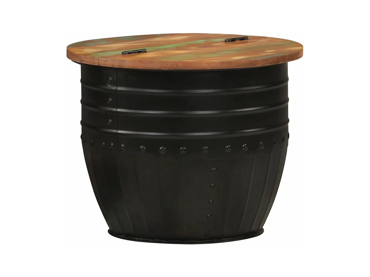Table basse noir 50x39,5 cm bois de récupération massif
