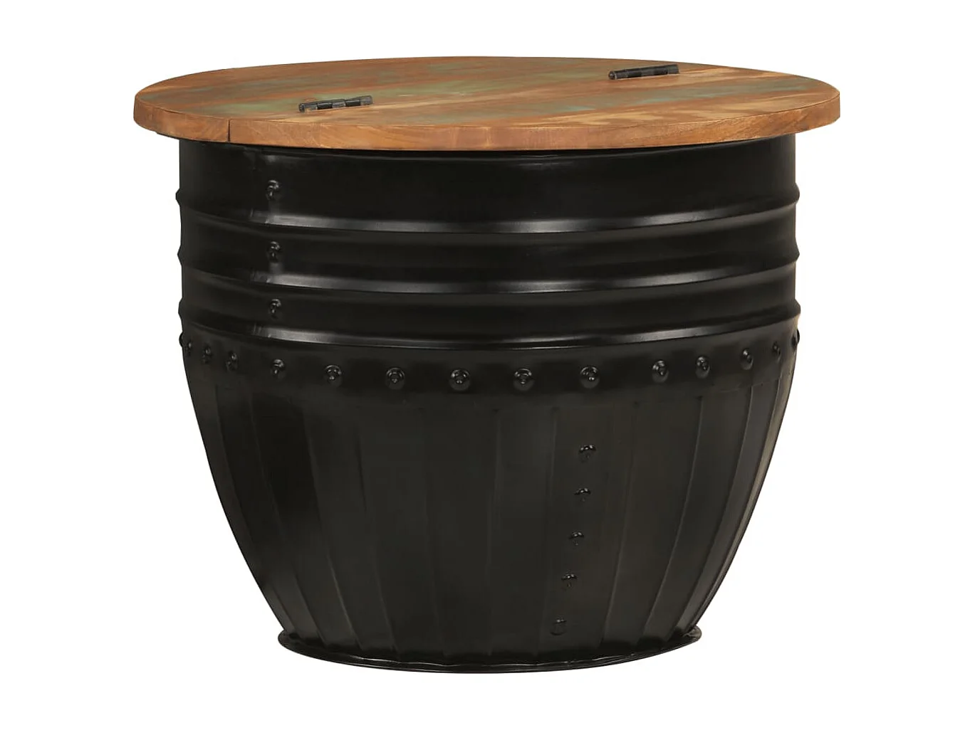 Table basse noir 50x39,5 cm bois de récupération massif