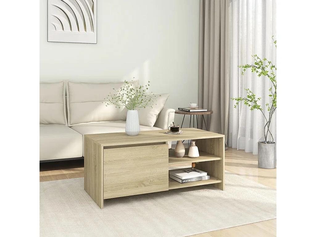 Tavolino da Salotto Rovere Sonoma 102x50x45cm Legno Multistrato