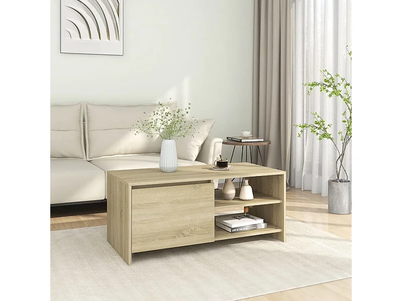 Tavolino da Salotto Rovere Sonoma 102x50x45cm Legno Multistrato