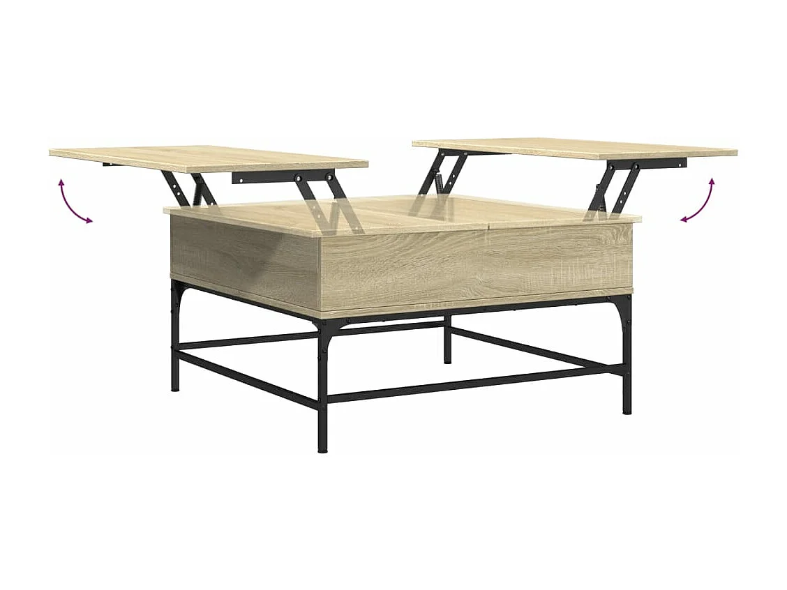 Mesa de centro 80x80x45 cm deriv. madeira/metal carvalho sonoma