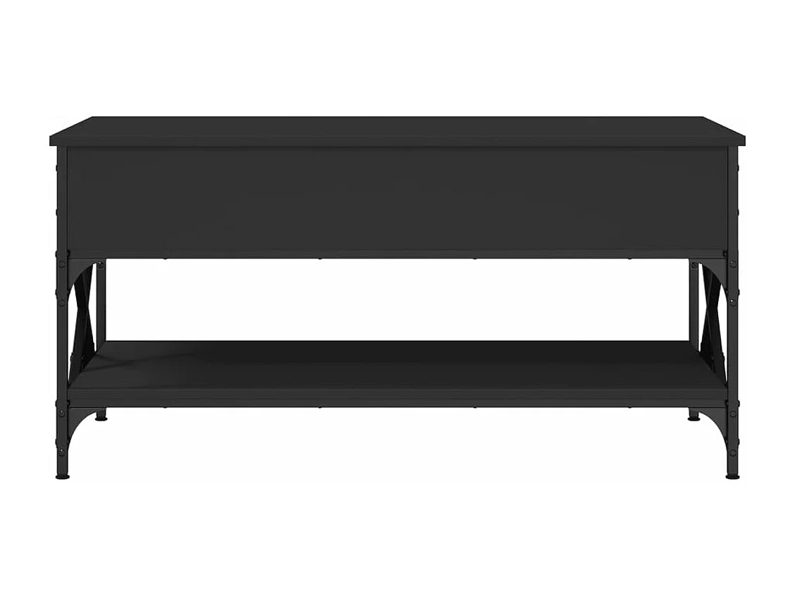 Table basse noir 100x50x50 cm bois d'ingénierie et métal
