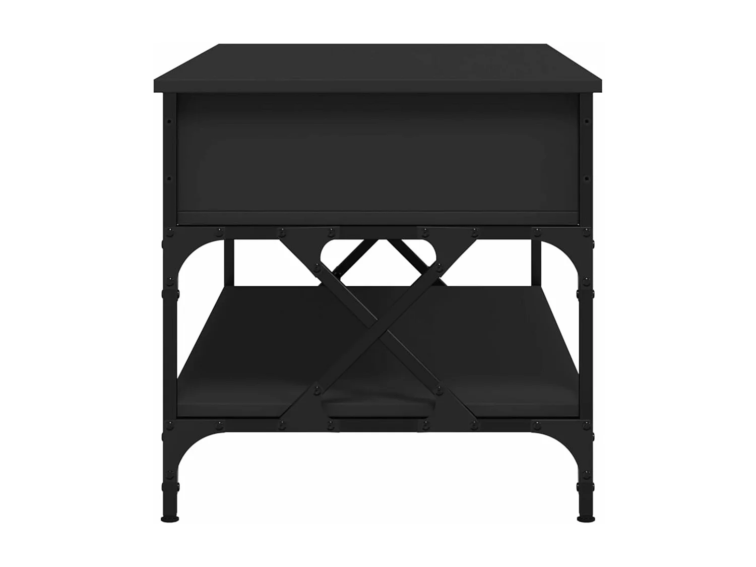 Table basse noir 100x50x50 cm bois d'ingénierie et métal