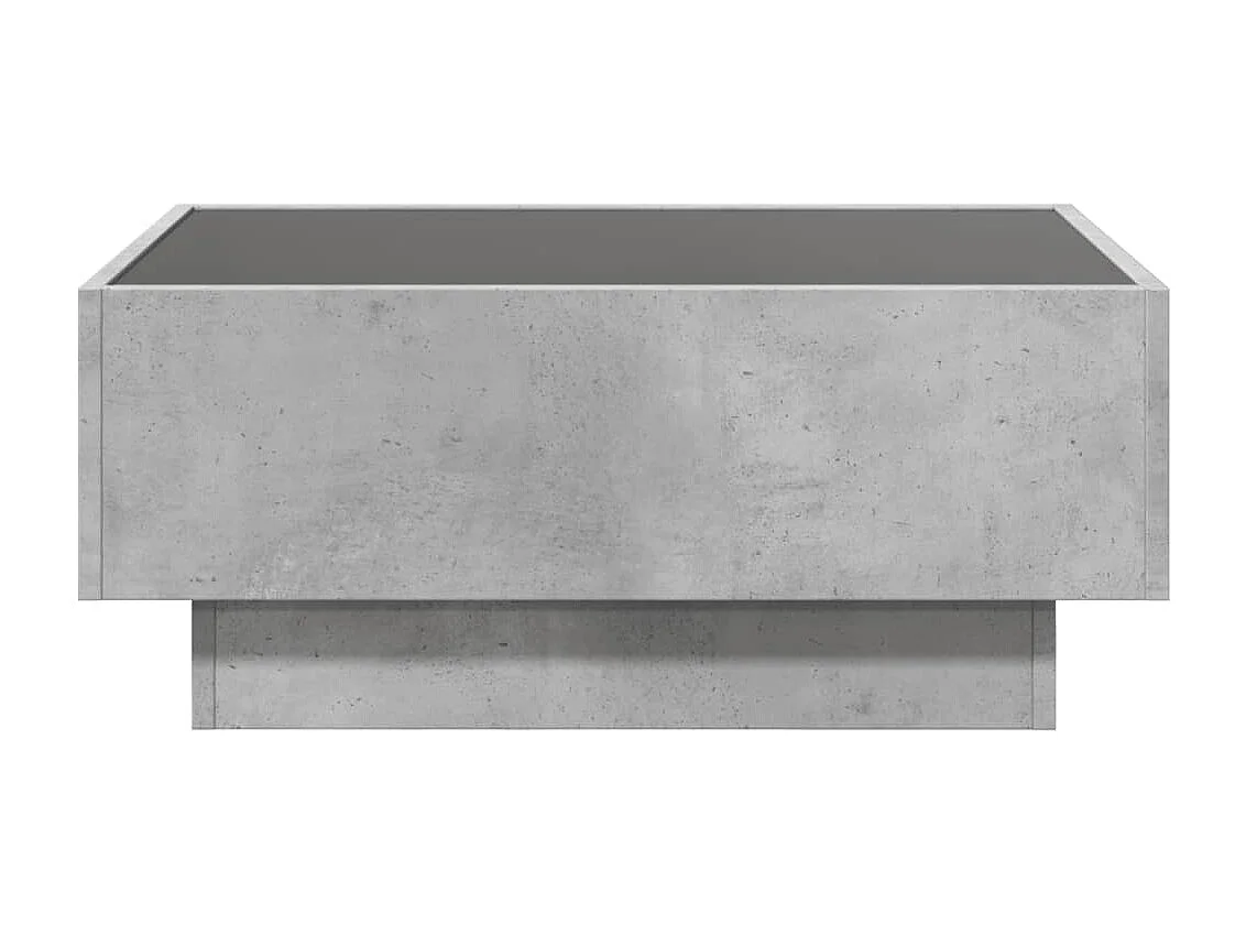 Tavolino Salotto con LED Grigio Cemento 70x50x30 cm Multistrato