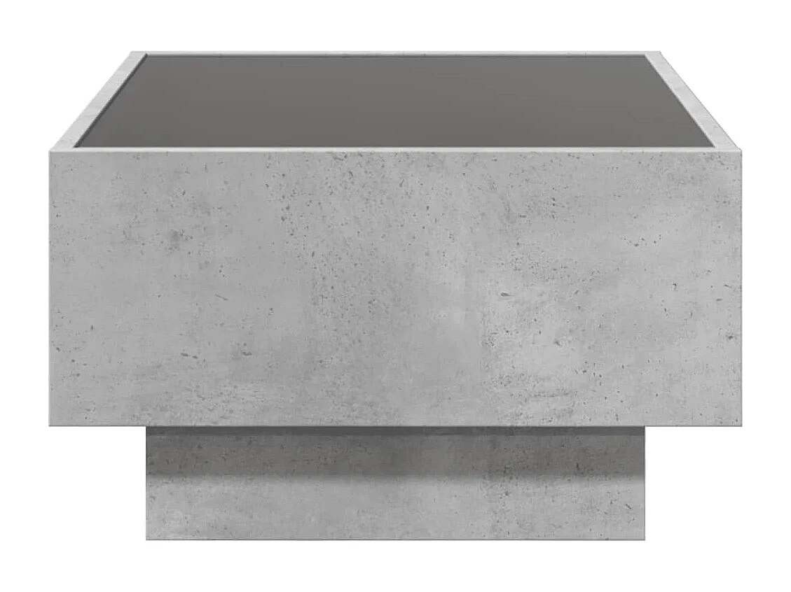 Tavolino Salotto con LED Grigio Cemento 70x50x30 cm Multistrato