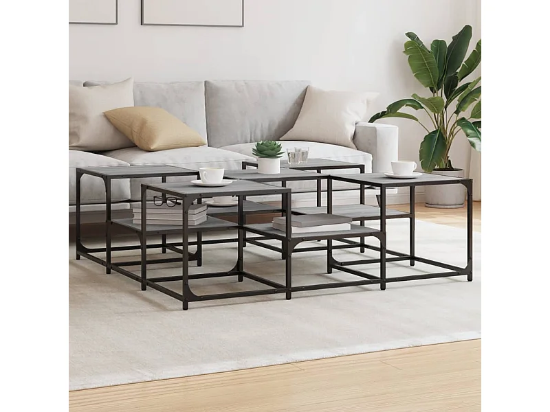 Tavolino Salotto Grigio Sonoma 121x121x40 cm Legno Multistrato