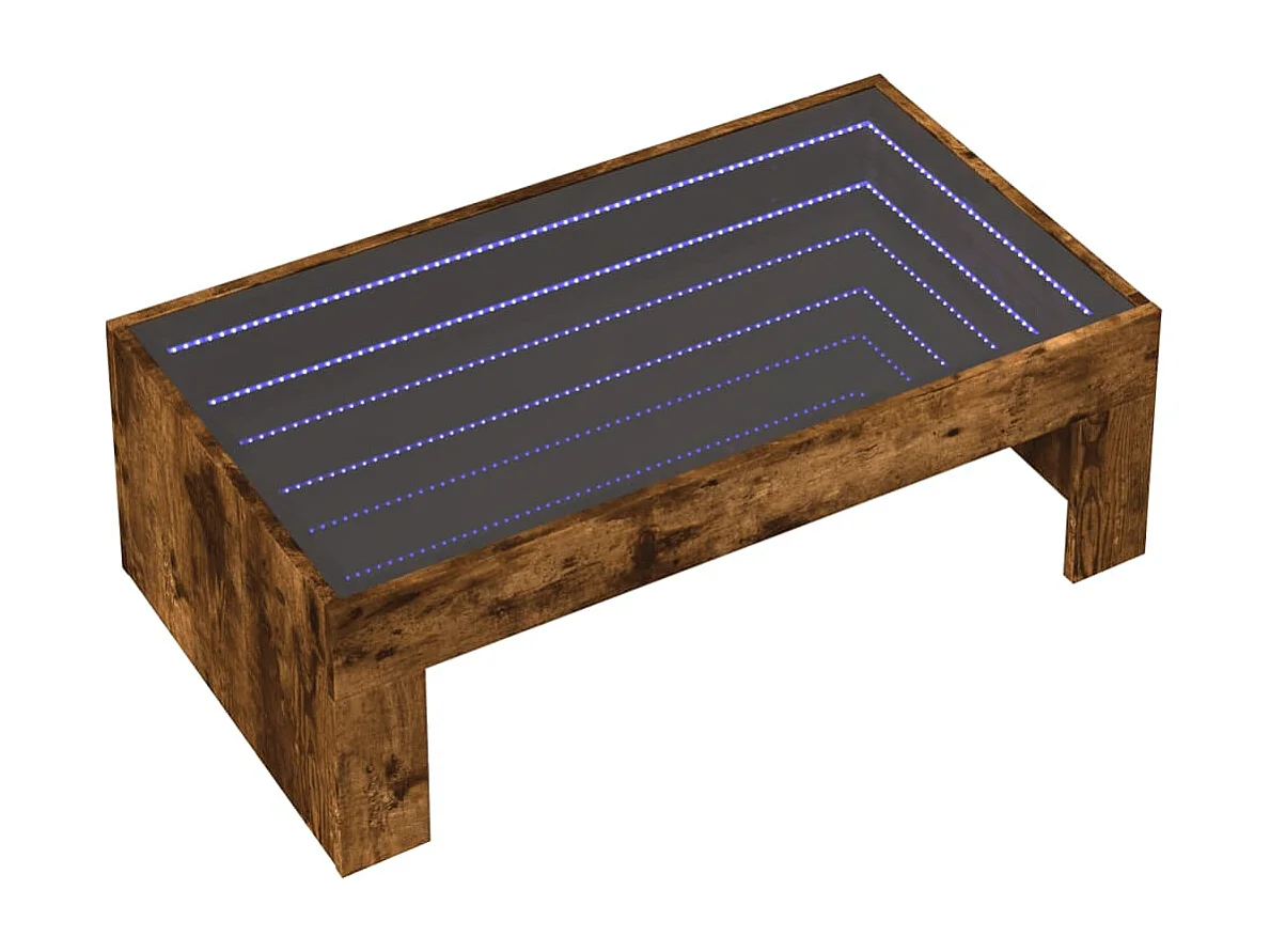 Couchtisch mit Infinity-LED Räuchereiche 90x50x30 cm