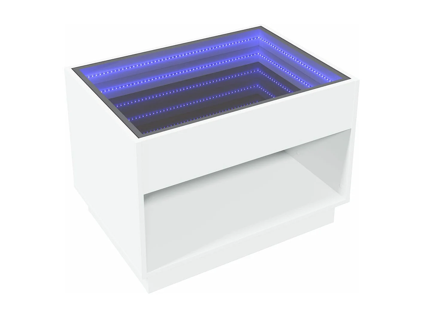 Table basse avec LED infini blanc 70x50x50 cm