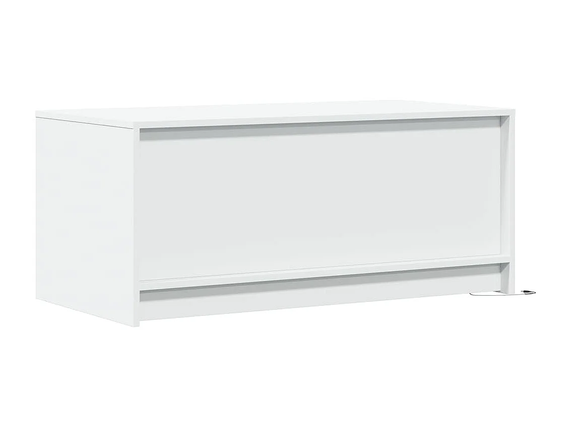 Mesa de centro con luces LED madera ingeniería blanca