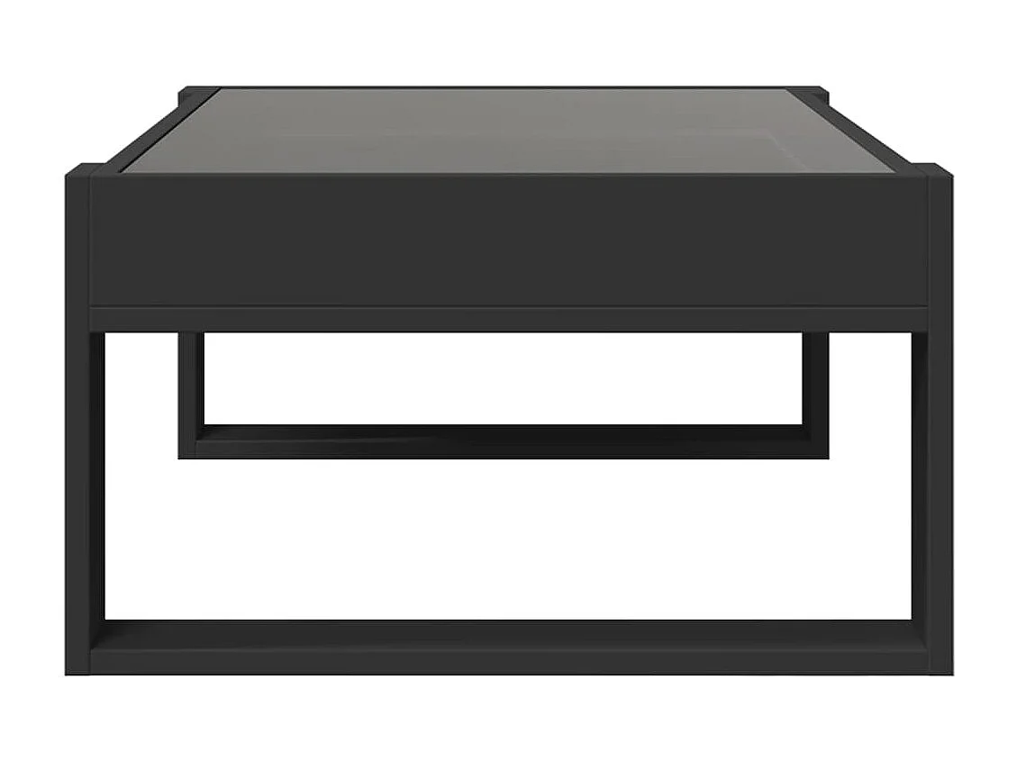 Mesa de centro con Infinity LED negro 90x53x30 cm