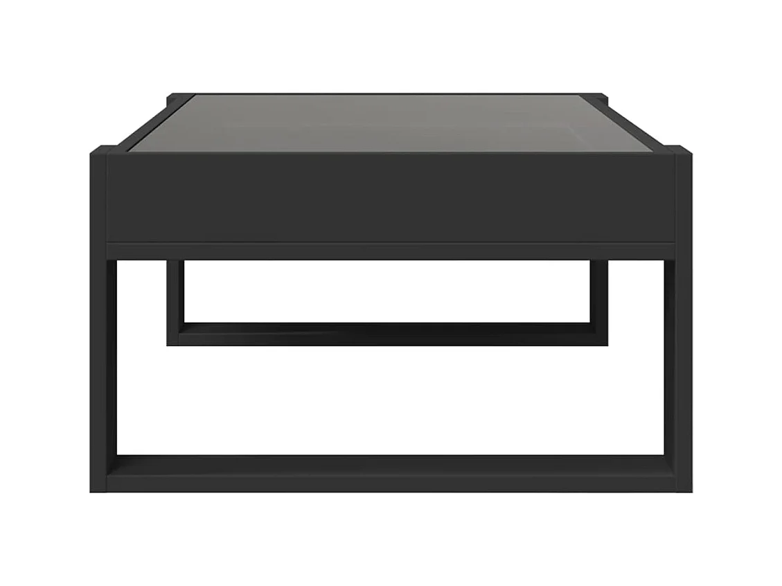 Table basse avec LED infini noir 90x53x30 cm