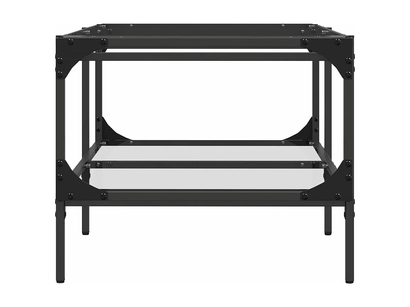 Tavolini con Piano Vetro Trasparente 2 pz 98,5x50x45 cm Acciaio