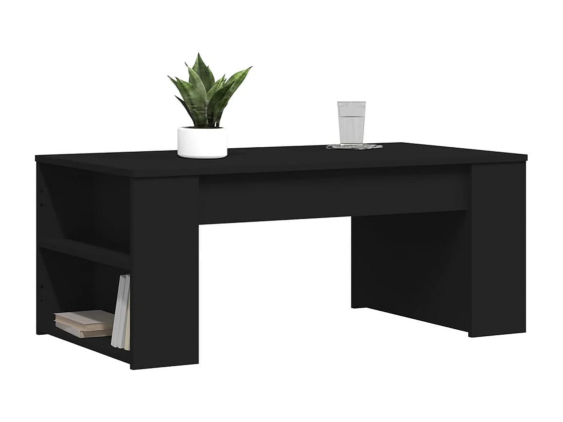 Table basse noir 102x55x42 cm bois d'ingénierie