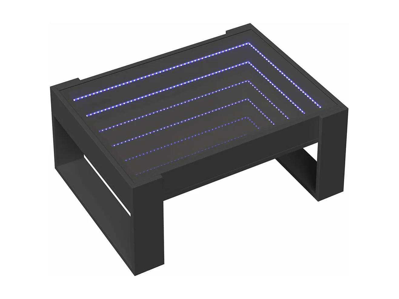 Table basse avec LED infini noir 70x53x30 cm