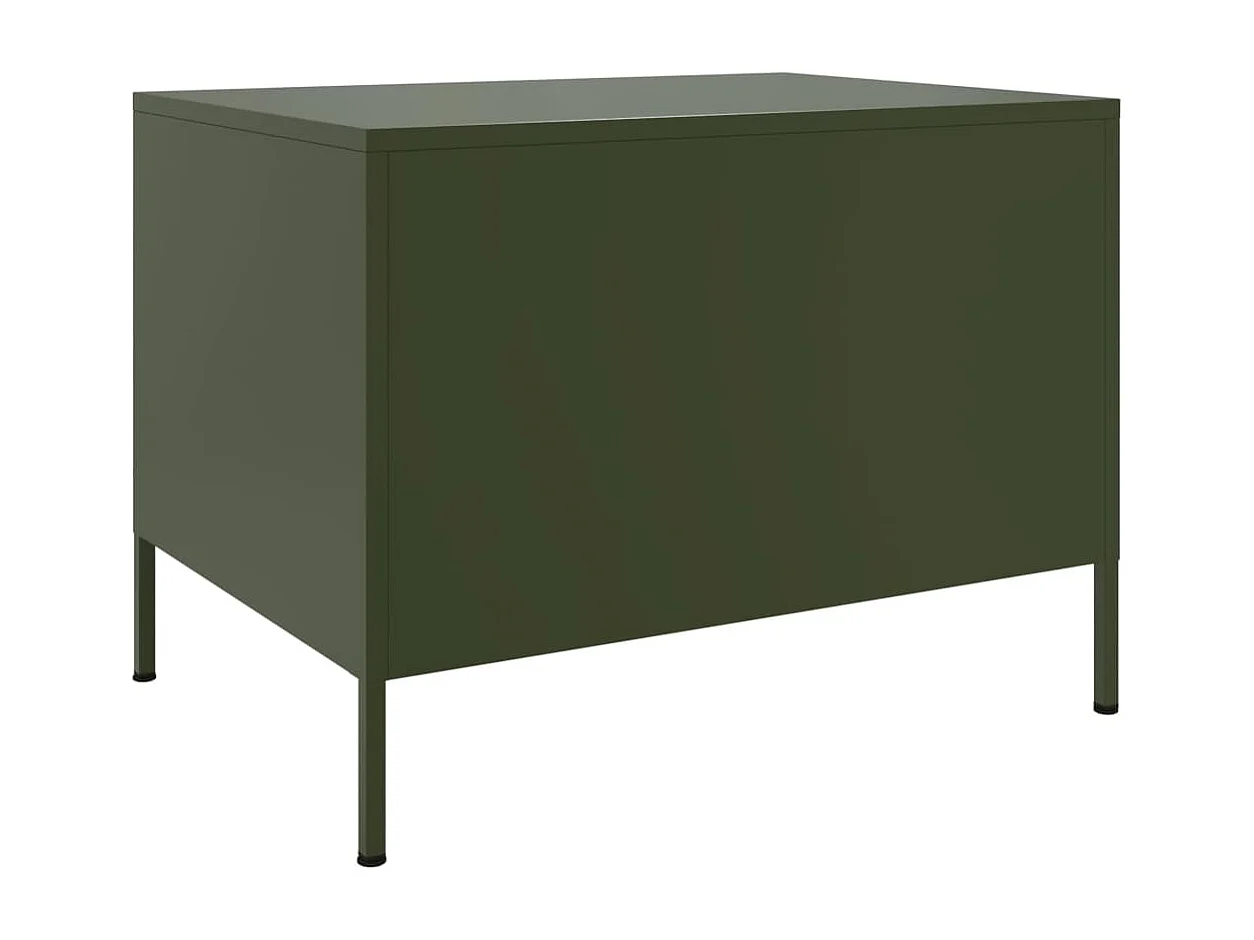 Mesa de centro 68x50x50,5 cm aço verde azeitona