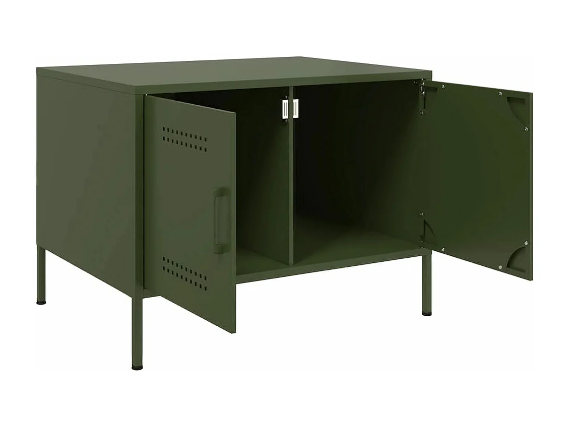Mesa de centro 68x50x50,5 cm aço verde azeitona