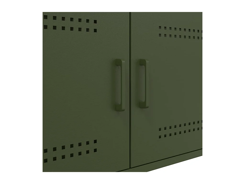 Table basse vert olive 68x50x50,5 cm acier