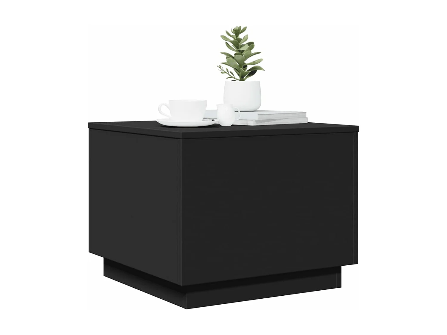 Couchtisch mit LED-Leuchten Schwarz 50x50x40 cm