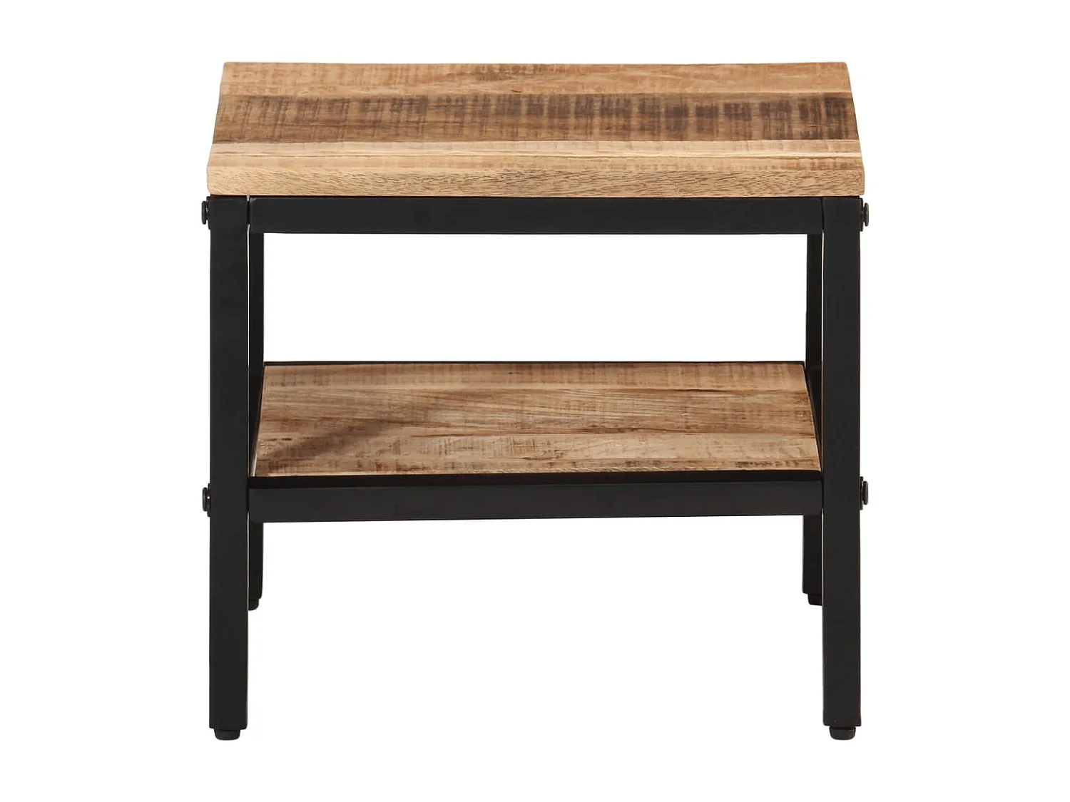 Mesa de centro de madera maciza de mango rugosa 35x35x30 cm