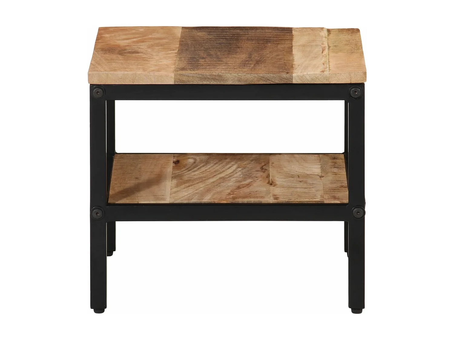 Mesa de centro de madera maciza de mango rugosa 35x35x30 cm