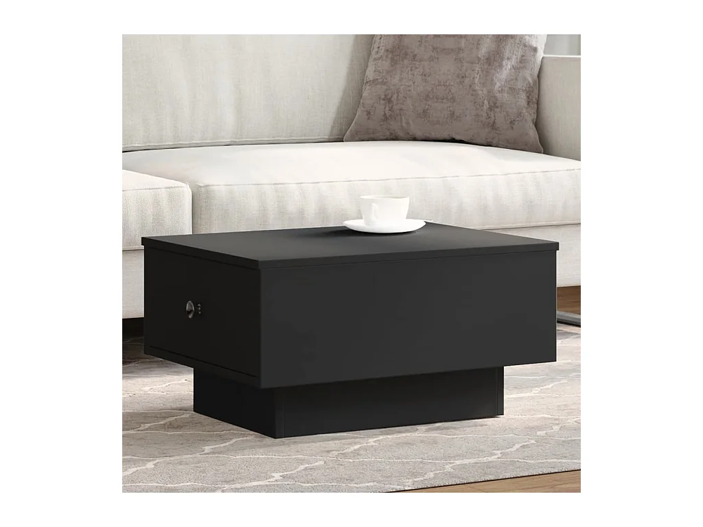 Table basse noir 60x45x31 cm bois d'ingénierie