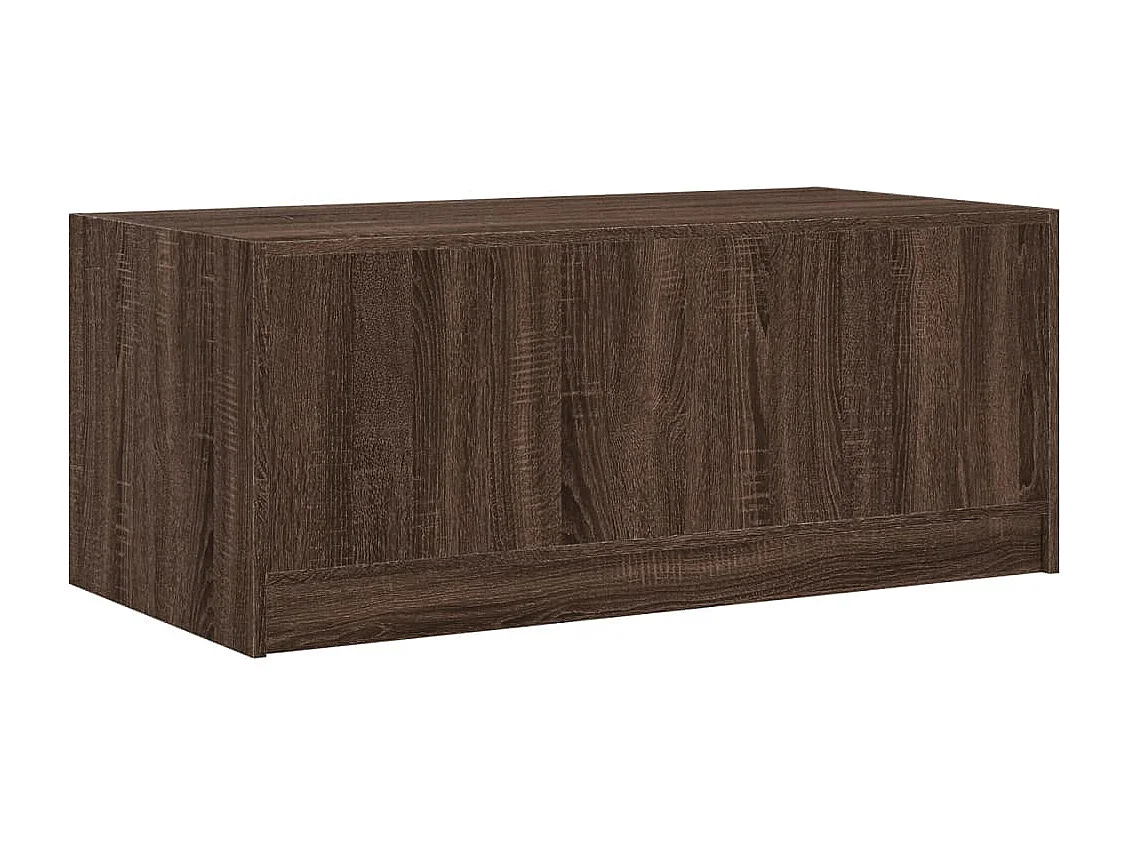 Tavolino Salotto con Ante in Vetro Rovere Marrone 102x50x42 cm