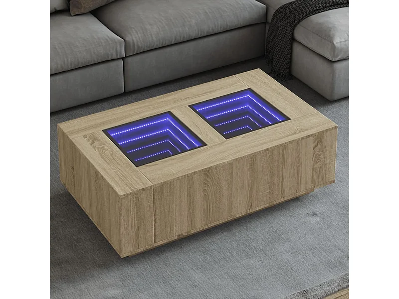 Couchtisch mit Infinity-LED Sonoma-Eiche 116x69x40 cm