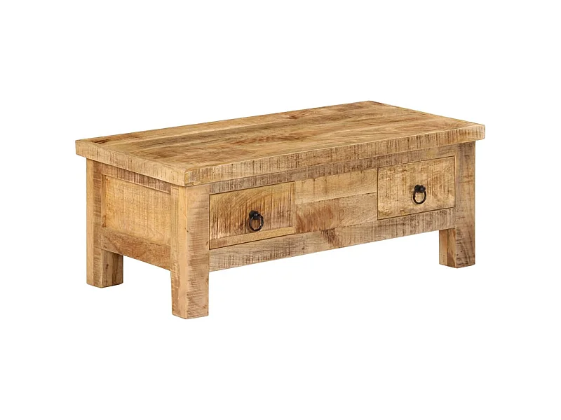 Tavolino da Salotto 90x45x35 cm in Legno Massello di Mango