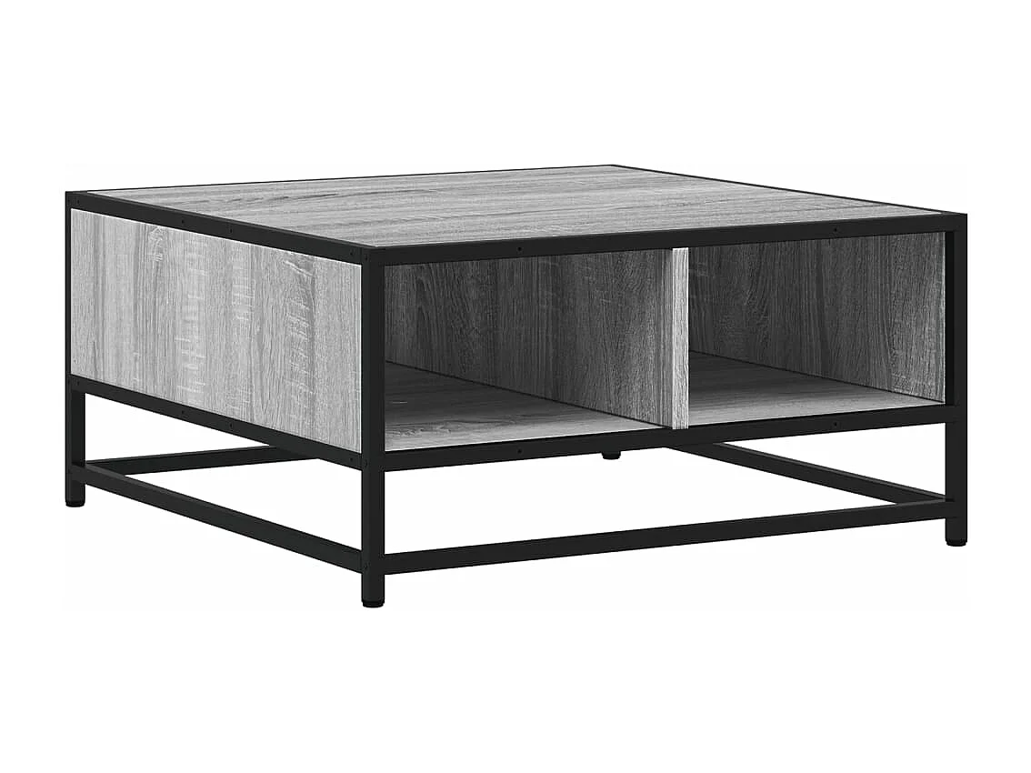 Tavolino Grigio Sonoma 60,5x60,5x30 cm in Truciolato e Metallo