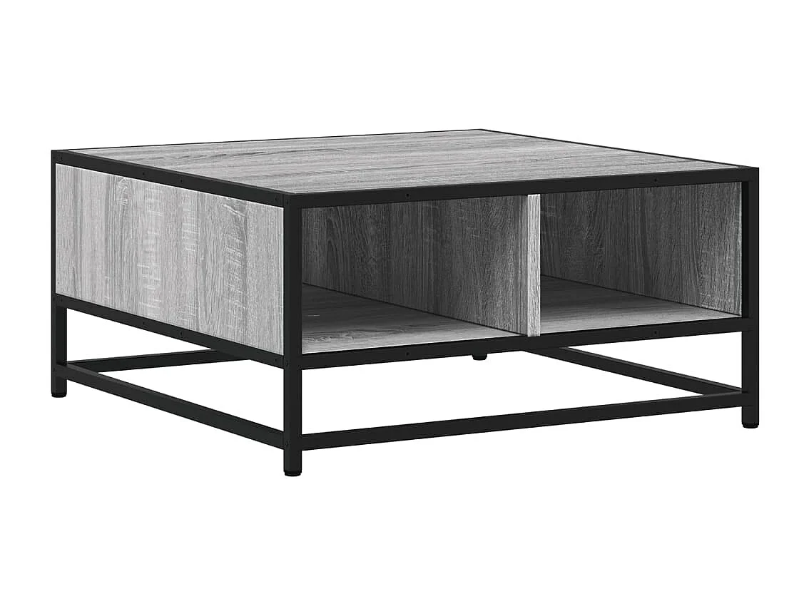 Table basse sonoma gris 60,5x60,5x30 cm bois d'ingénierie/métal