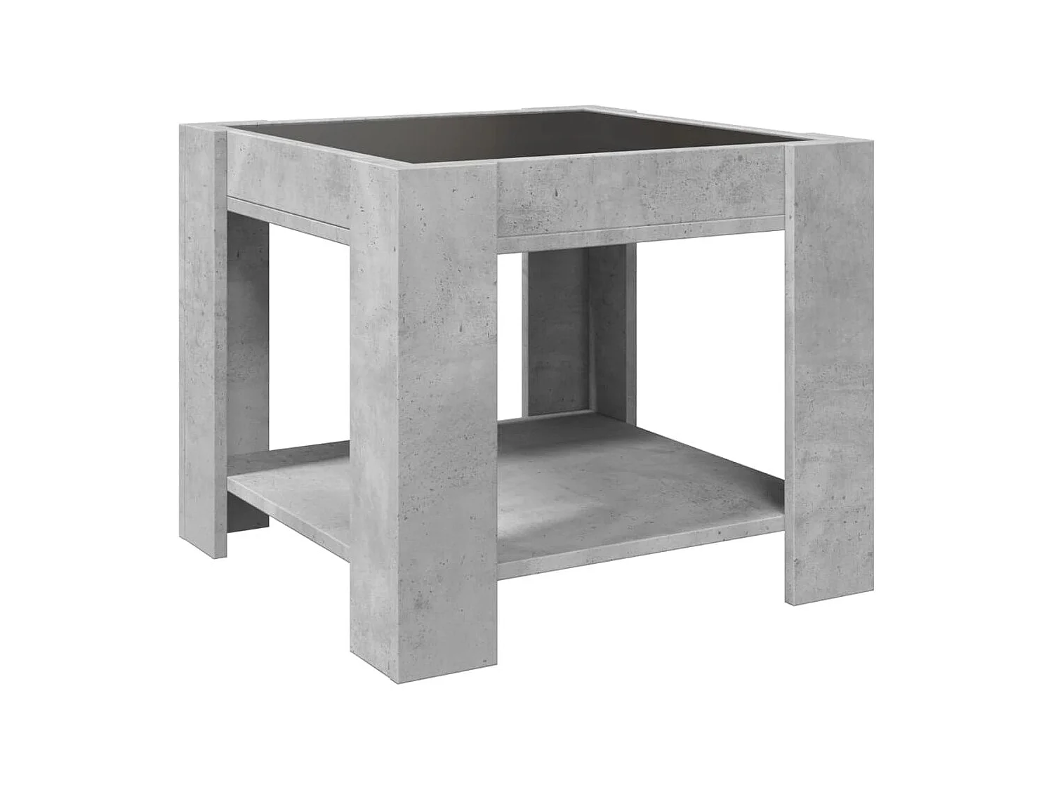 Table basse avec LED gris béton 53x53x45 cm bois d'ingénierie