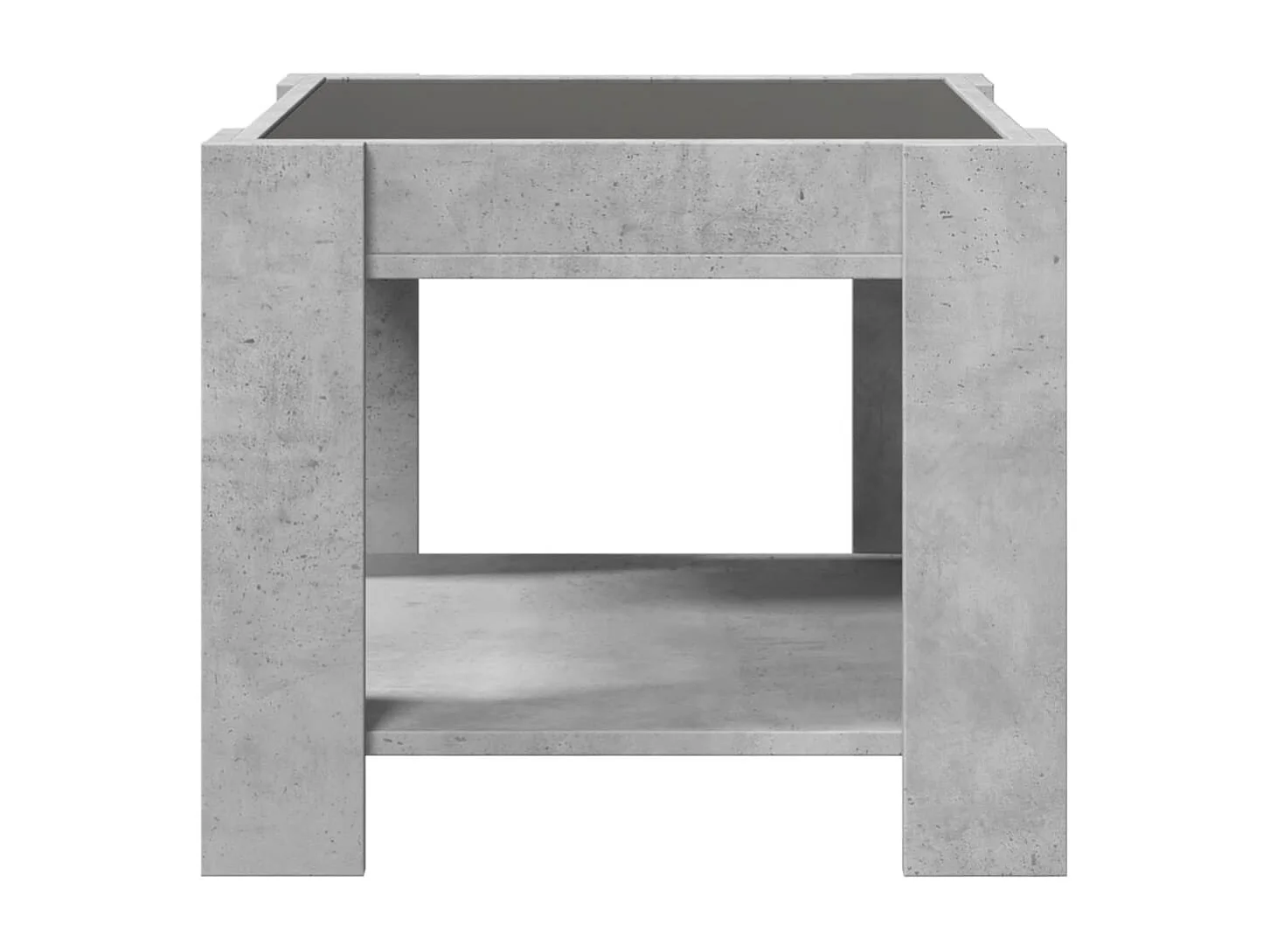 Table basse avec LED gris béton 53x53x45 cm bois d'ingénierie