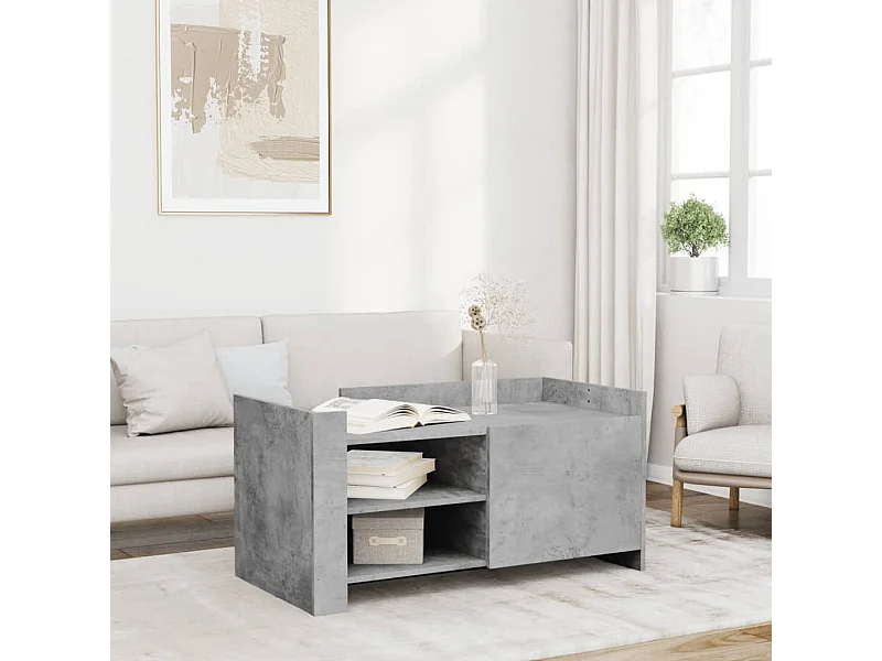 Mesa de centro madera de ingeniería gris hormigón 100x50x50 cm