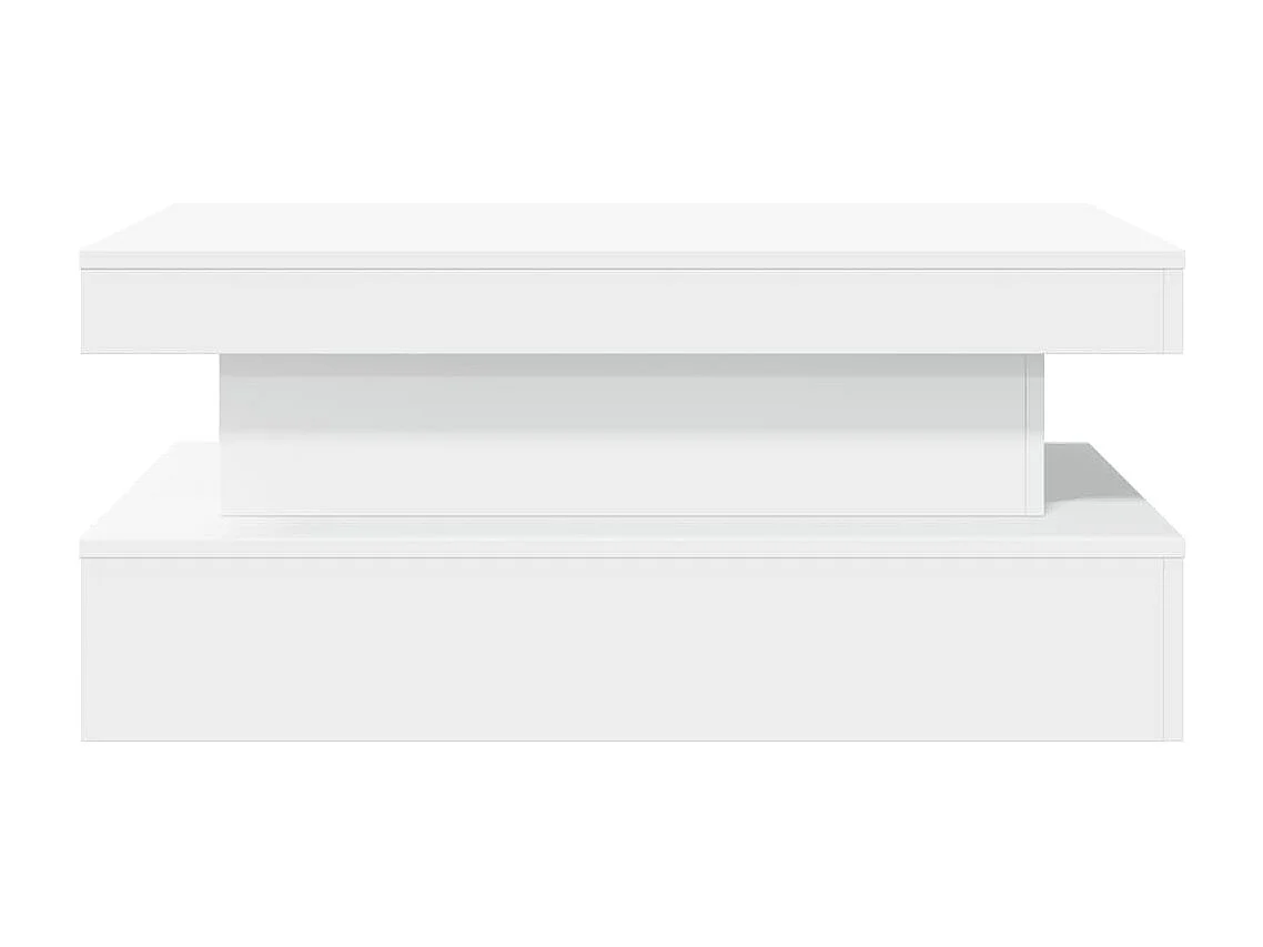 Mesa de centro com luzes LED 90x50x40 cm branco