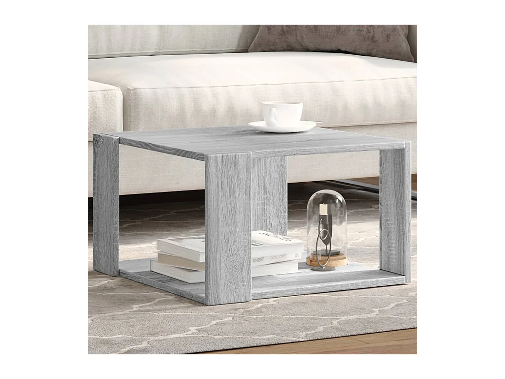 Table basse sonoma gris 51,5x51,5x30 cm bois d'ingénierie