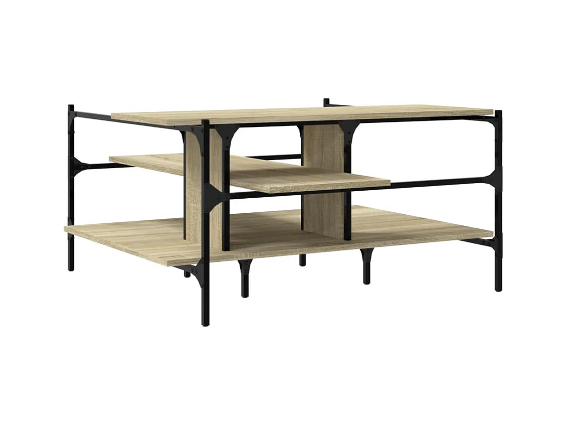 Table basse chêne sonoma 100x100x48,5 cm bois d'ingénierie