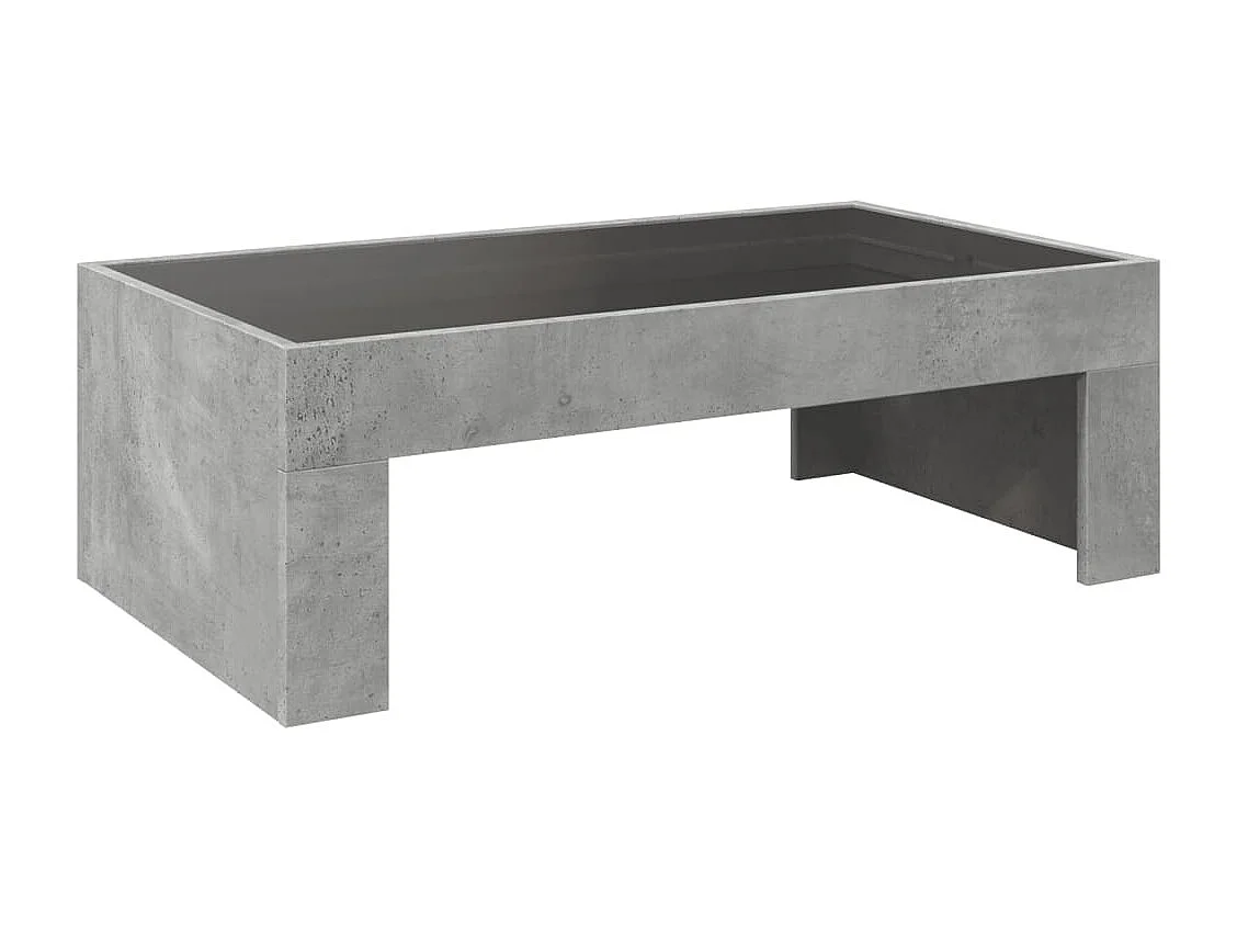 Table basse avec LED infini gris béton 90x50x30 cm