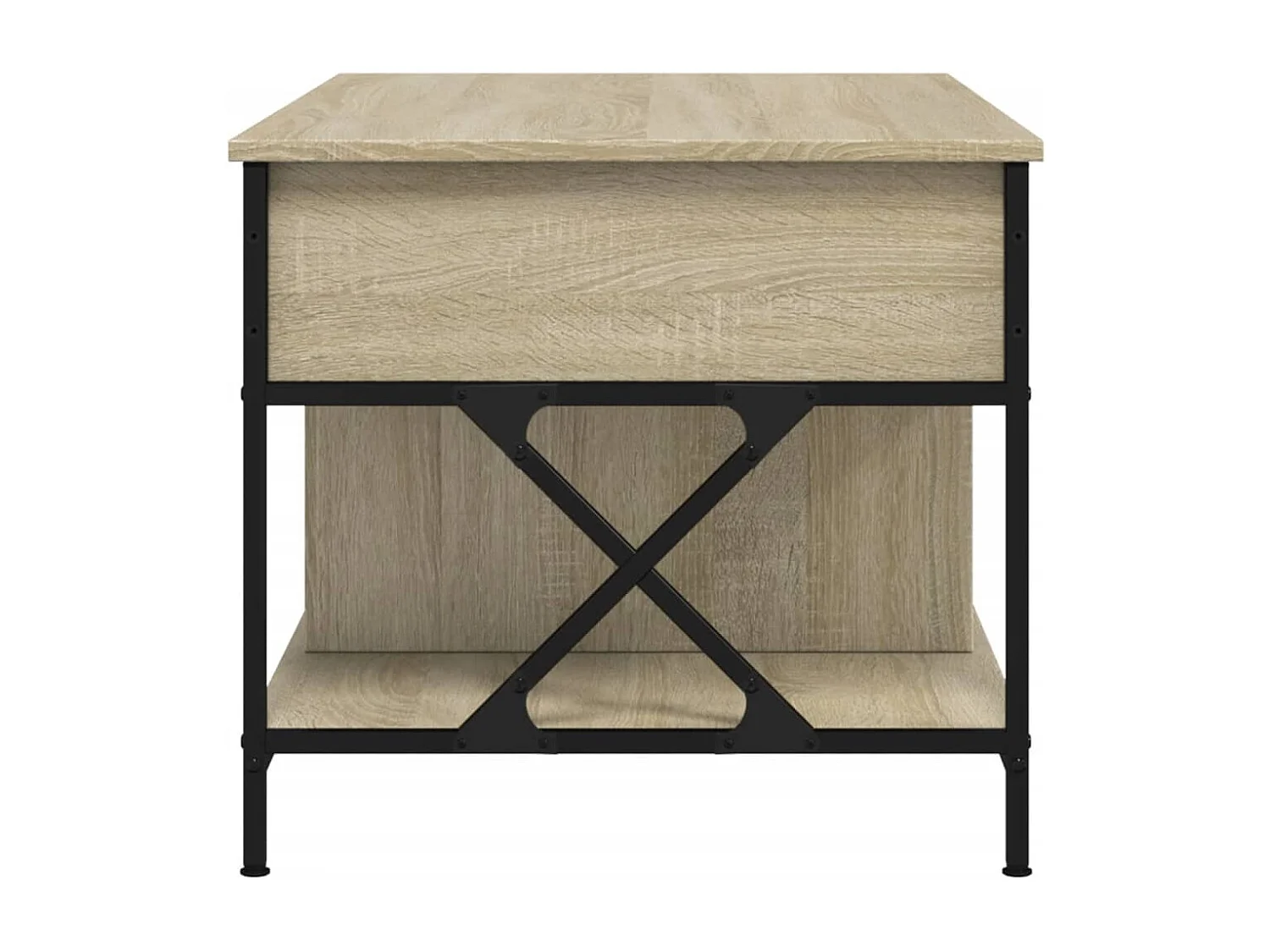 Tavolino Salotto Rovere Sonoma 100x55x50 cm Multistrato Metallo