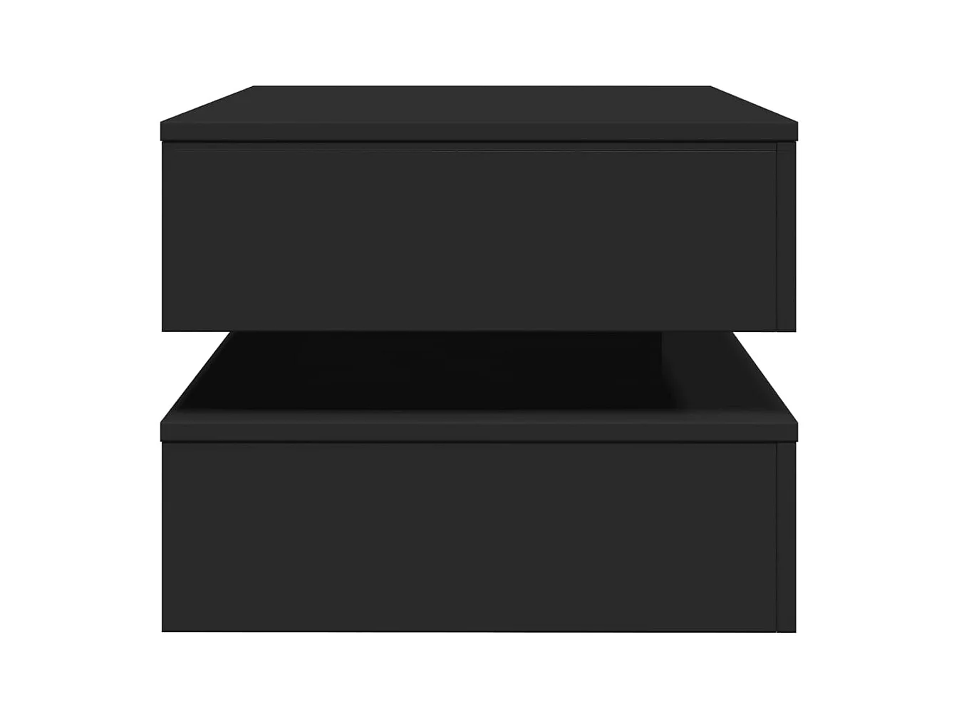 Table basse avec lumières LED noir 90x50x40 cm