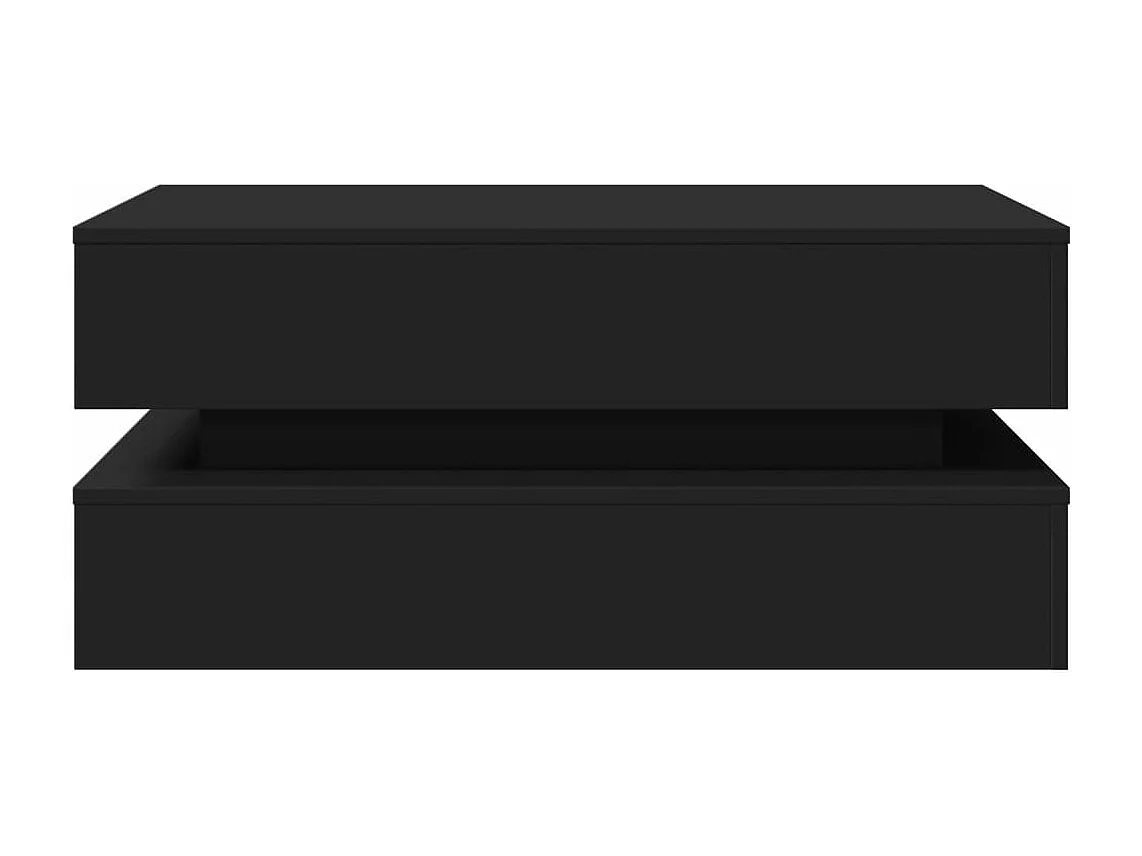 Mesa de centro com luzes LED 90x50x40 cm preto