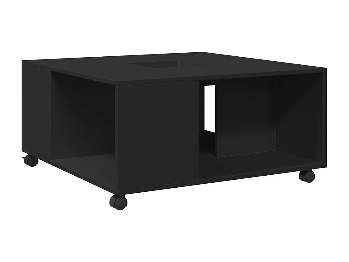 Tavolino da Salotto Nero 80x80x40 cm in Legno Multistrato