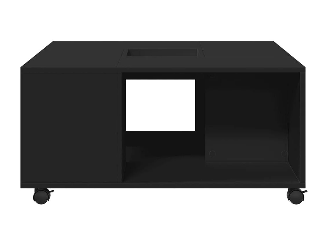 Table basse noir 80x80x40 cm bois d'ingénierie