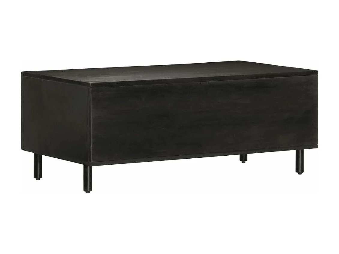 Table basse noir 100x54x40 cm bois massif de manguier